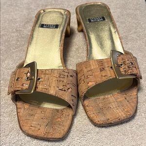 Stuart Whitzman  Women's Cork Slide Sandals - Gold